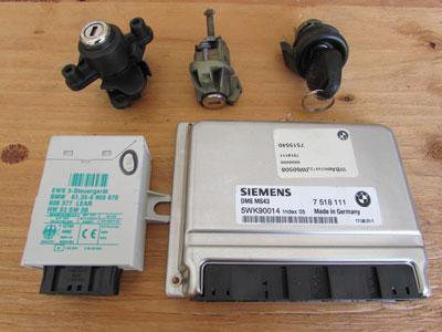 BMW Ignition Key Lock Cylinder Tumbler Set EWS and DME Control Modules 12147518111 E46 323i 325i 328i 330i